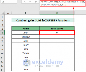 Attendance Sheet in Excel with Formula for Half Day (3 Examples)