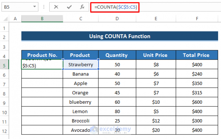 Auto Numbering in Excel After Row Insert (5 Suitable Examples)