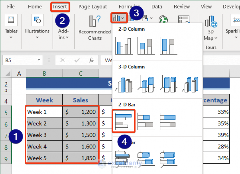 How To Make A Bar Graph In Excel With 4 Variables With Easy Steps 6861