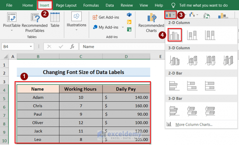 How To Change Font Size Of Data Labels In Excel