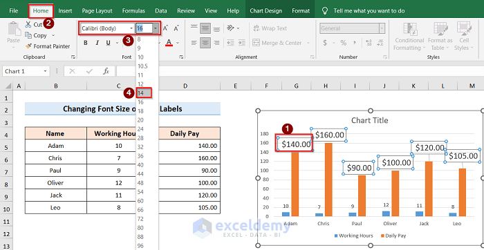 How To Change Font Size Of Data Labels In Excel ExcelDemy