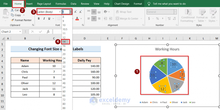 Excel Data Label Font Size