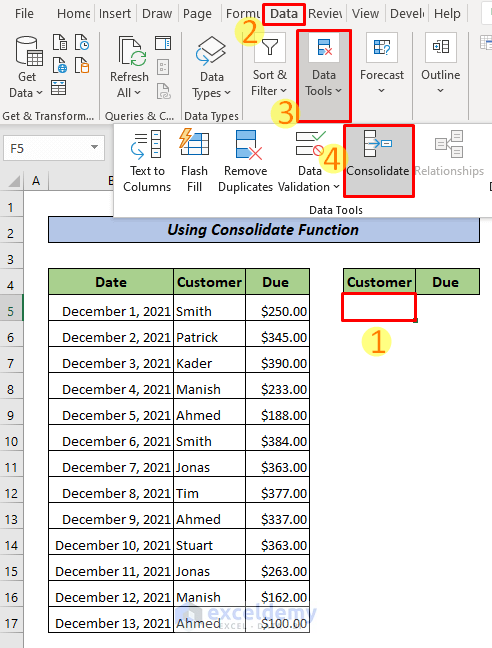 Consolidate Rows And Sum Data In Excel 4 Effective Methods 