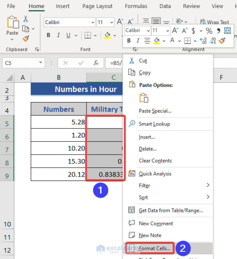 How To Convert Standard Time To Military Time In Excel