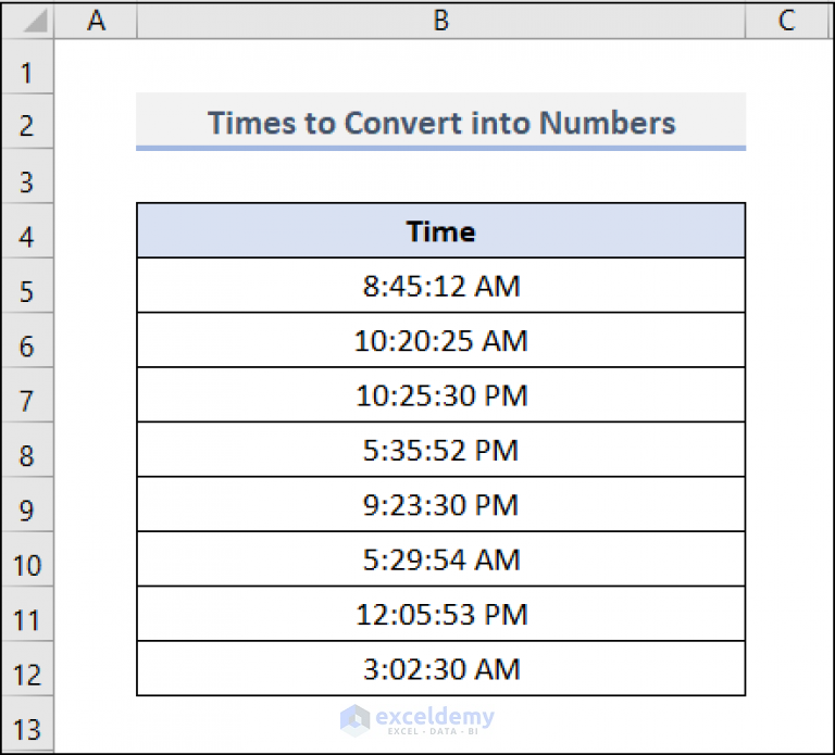 how-to-convert-time-to-number-in-excel-5-easy-methods