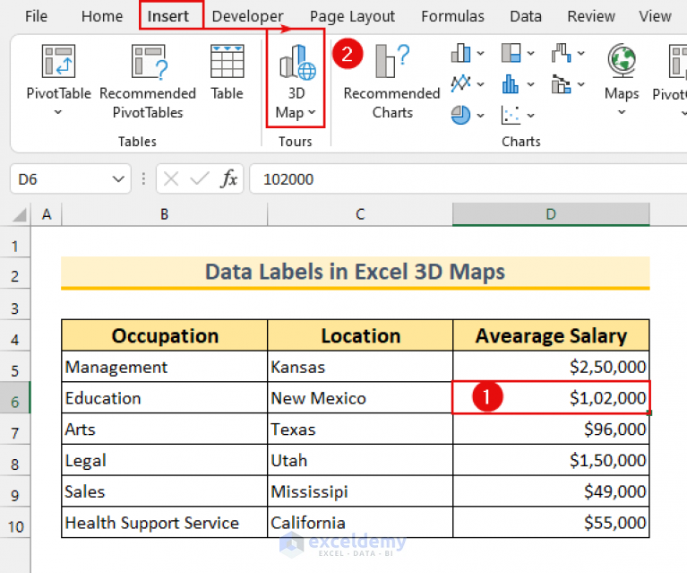 How To Show Data Labels In Excel 3d Maps 2 Easy Ways Exceldemy 6586