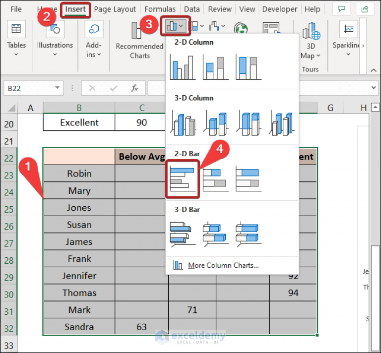 How to Color Bar Chart by Category in Excel (2 Easy Methods)