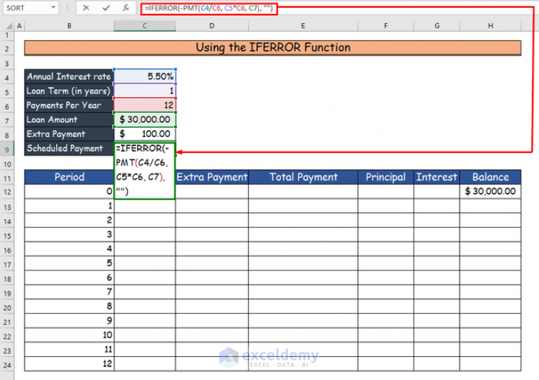 Excel Loan Calculator with Extra Payments (2 Examples) - ExcelDemy