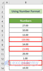 Excel Negative Numbers in Brackets and Red (2 Examples)