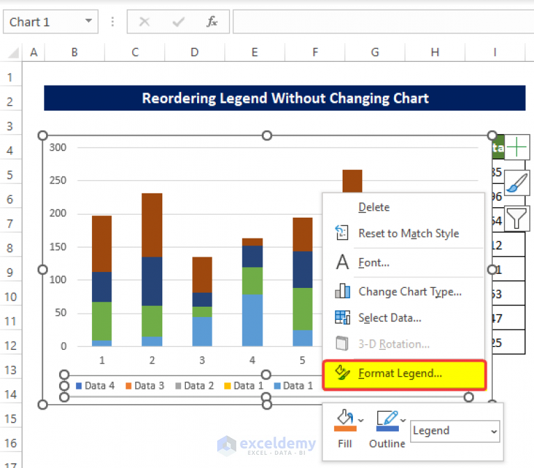 How to Reorder Legend Without Changing Chart in Excel