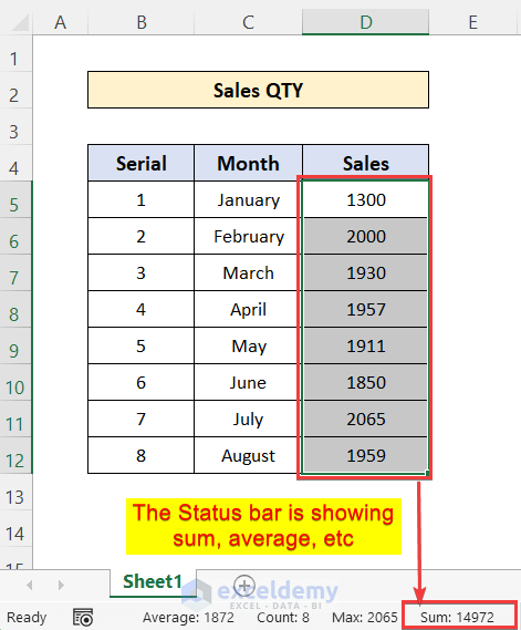 Excel Status Bar Not Showing Sum 3 Possible Solutions 