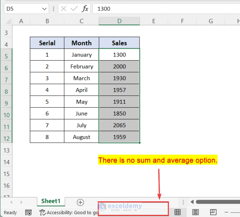 Excel Status Bar Not Showing Sum (3 Possible Solutions)