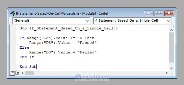 Excel VBA If Statement Based On Cell Value 2 Practical Examples 