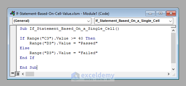 Excel VBA If Statement Based On Cell Value 2 Practical Examples 