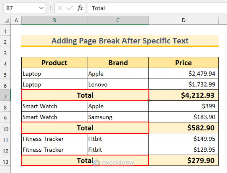 how-to-insert-page-break-based-on-cell-value-with-excel-vba