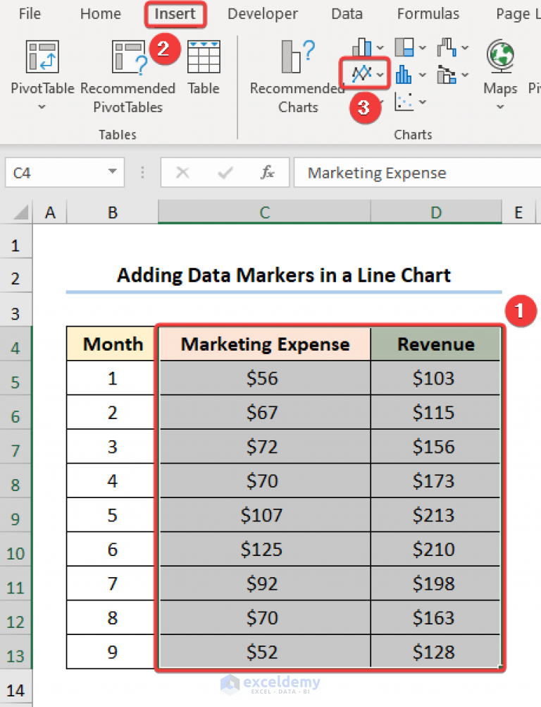 how-to-add-data-markers-in-excel-2-easy-examples