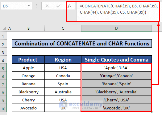 How To Add Single Quotes And Comma In Excel Formula 4 Ways 