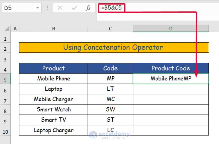 add text together in excel