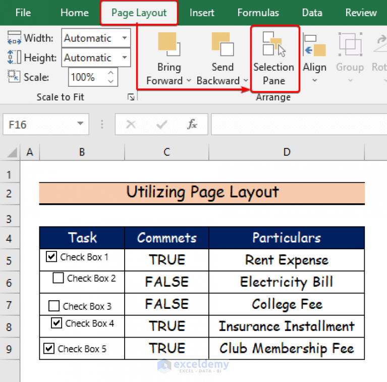 How To Align Checkboxes In Excel