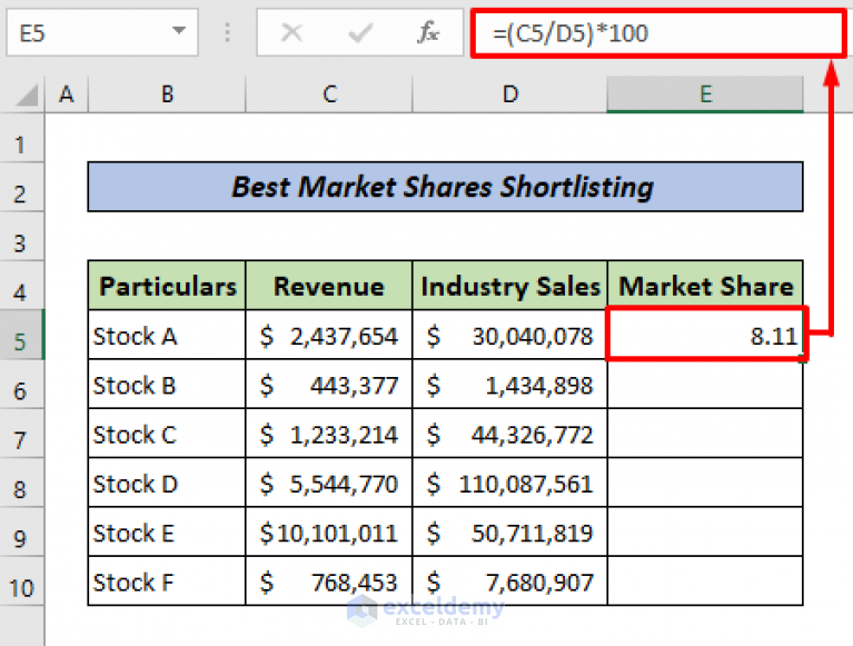 how-to-calculate-market-share-in-excel-4-related-examples