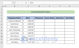 How To Calculate Net Salary In Excel (With Easy Steps)