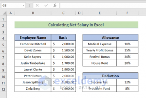 How to Calculate Net Salary in Excel (With Easy Steps)