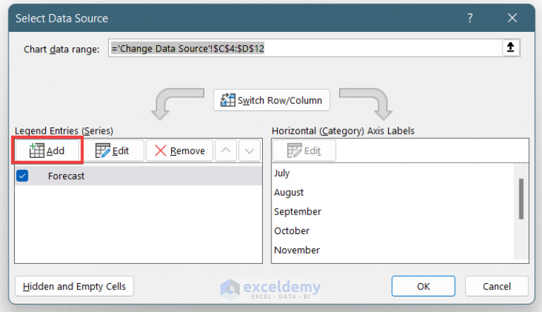 How to Change Data Source in Excel Chart (3 Useful Examples)