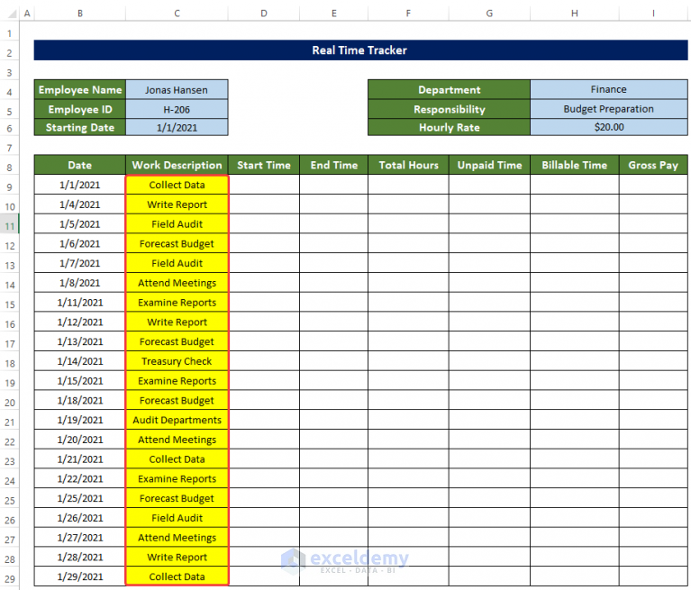 How to Create Real Time Tracker in Excel (with Detailed Steps)