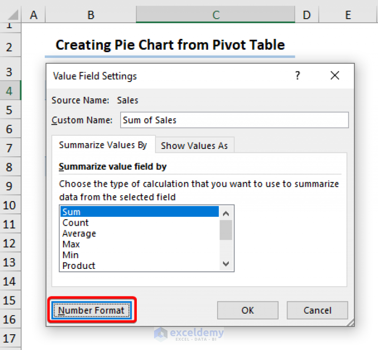 How To Create A Pie Chart In Excel From Pivot Table 2 Quick Ways 7143