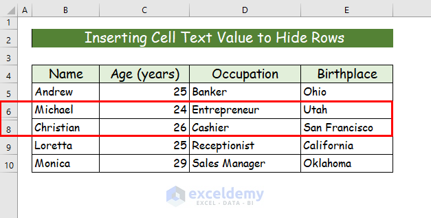 How To Hide Cells In Excel Until Data Entered