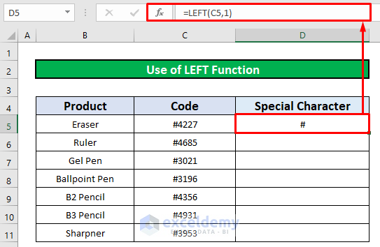 Apply Formula to Identify Special Characters in Excel (4 Methods)