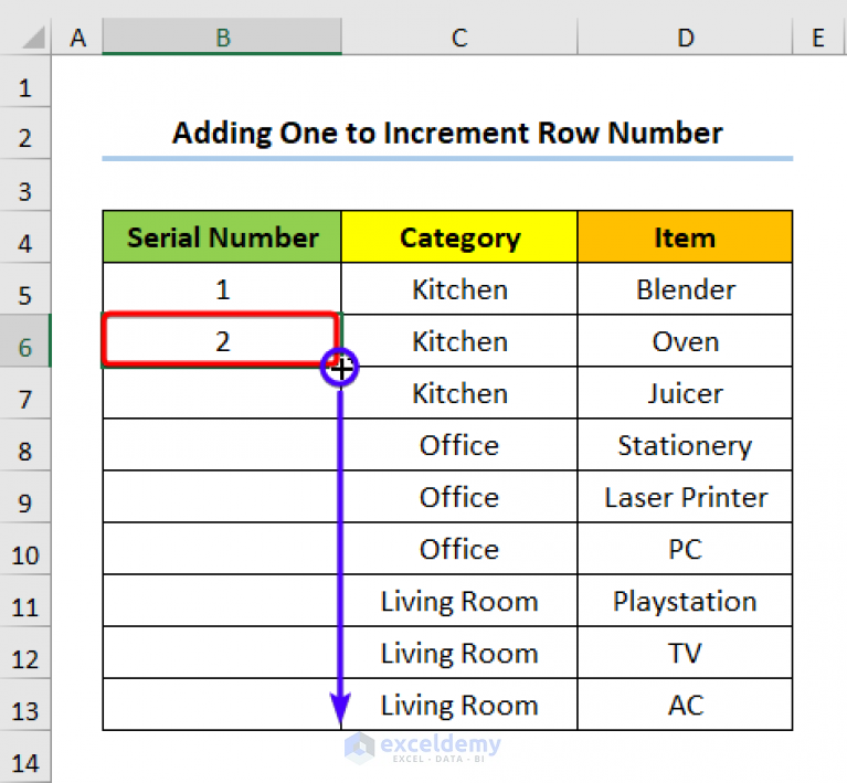 how-to-increment-row-number-in-excel-formula-6-handy-ways