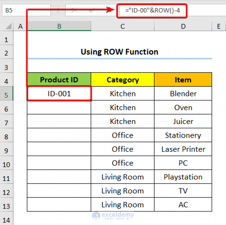 how-to-increment-row-number-in-excel-formula-6-handy-ways