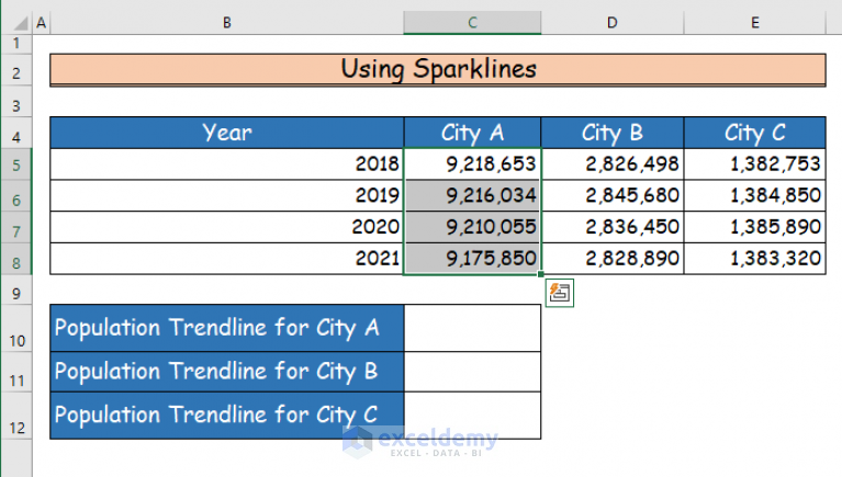 How To Insert Trendline In An Excel Cell Create And Customization 3918