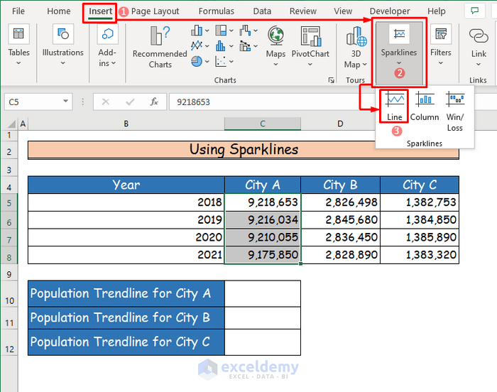 How To Insert Trendline In An Excel Cell Create And Customization 