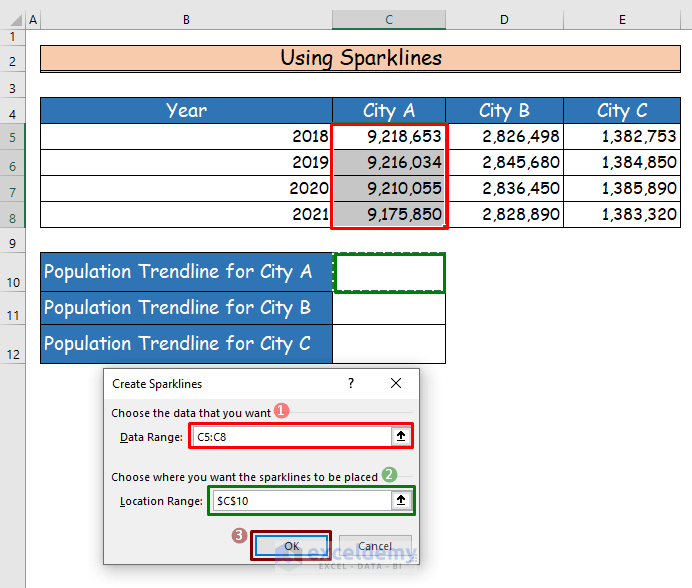 How To Insert Trendline In An Excel Cell Create And Customization 