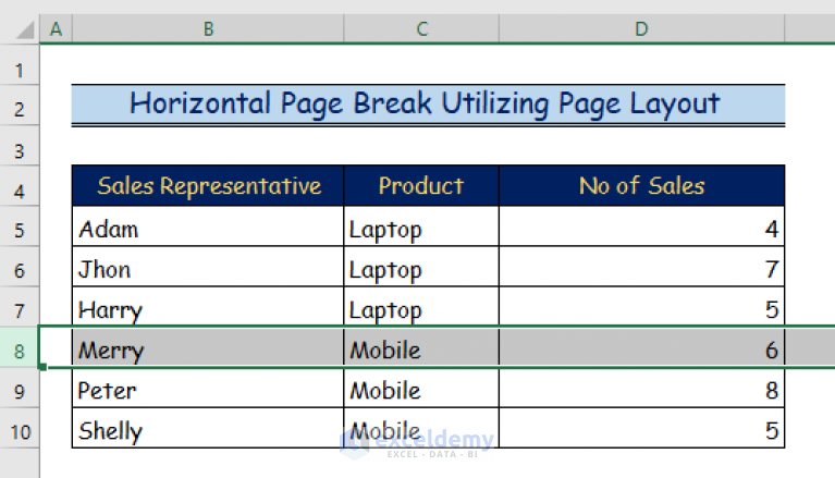 How To Insert A Page Break In Excel (4 Easy Ways) - ExcelDemy