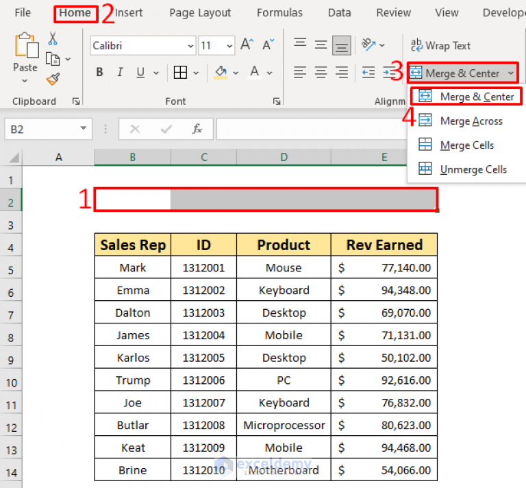 how-to-put-a-title-across-cells-in-excel-with-easy-steps