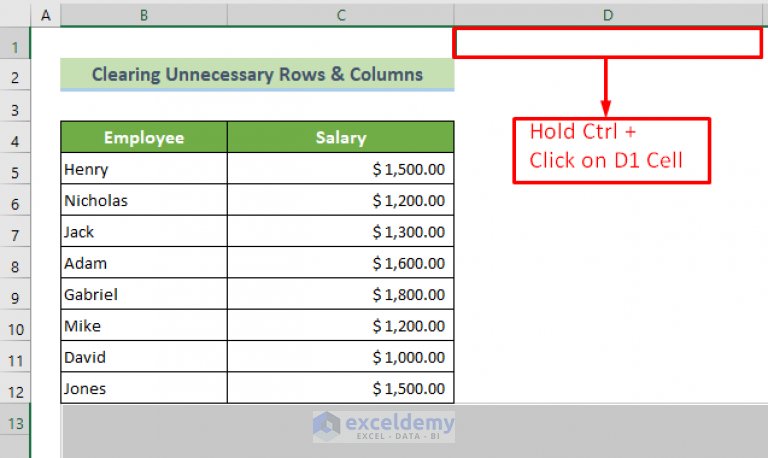 Delete Blank Cells At End Of Excel Spreadsheet