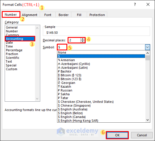 how-to-simultaneously-apply-accounting-number-format-in-excel