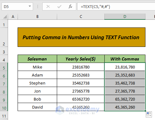 How To Put Comma In Numbers In Excel 7 Easy Ways 