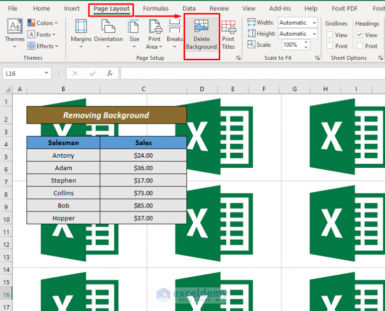 How to Remove Background in Excel (2 Practical Cases)