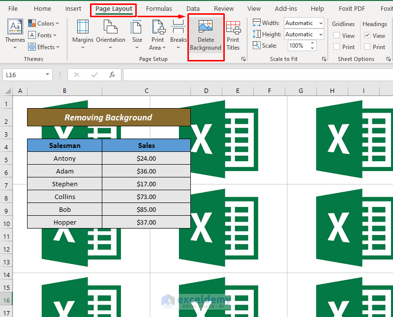 How To Remove Background In Excel 2 Practical Cases 