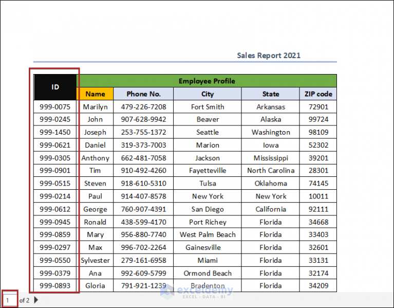 how-to-select-column-a-as-titles-to-repeat-on-each-page