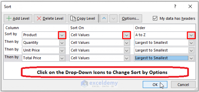 How To Make Multiple Sortable Headings In Excel Exceldemy 7731