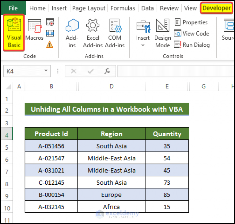 Hide Blank Columns In Excel