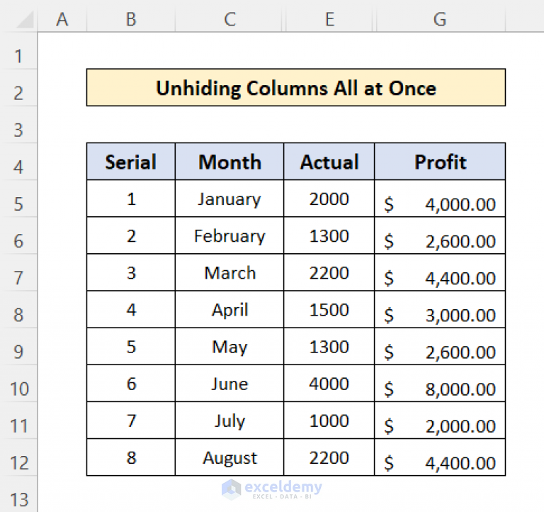 how-to-unhide-columns-in-excel-all-at-once-4-quick-ways