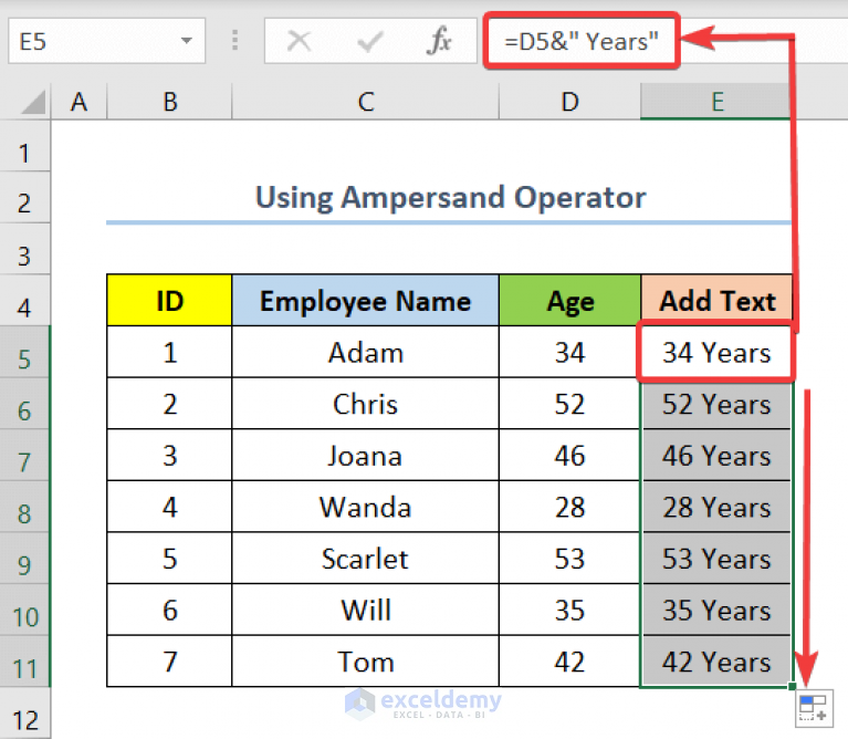 How To Add Text To End Of Excel Cell