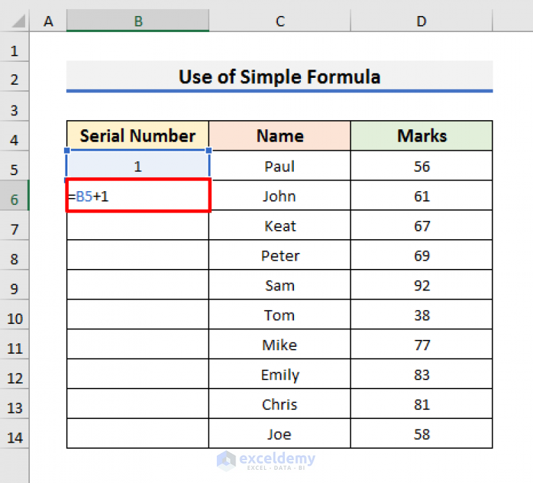 how-to-add-automatic-serial-number-with-formula-in-excel