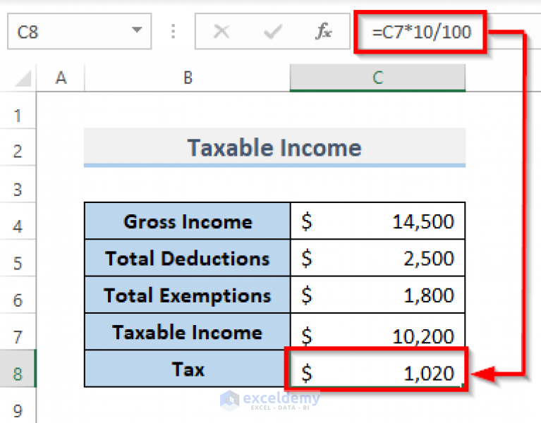 Computation Of Income Tax Format In Excel For Companies Exceldemy